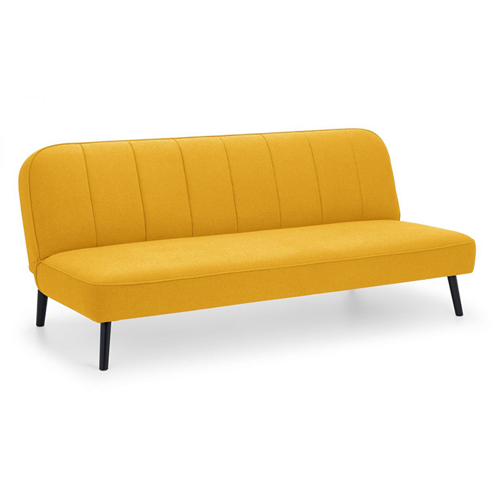Miro Mustard Fabric Curved Back Sofabed - Click Image to Close